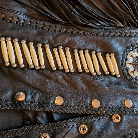 Leather embellished motorcycle jacket - Picture 7 of 9